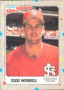 1988 Fleer Sticker Baseball Cards        122     Todd Worrell